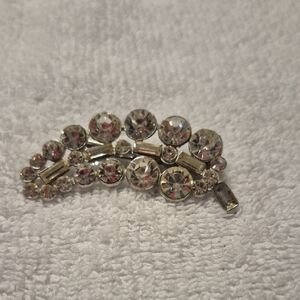 Elegant Silver Crystal Brooch